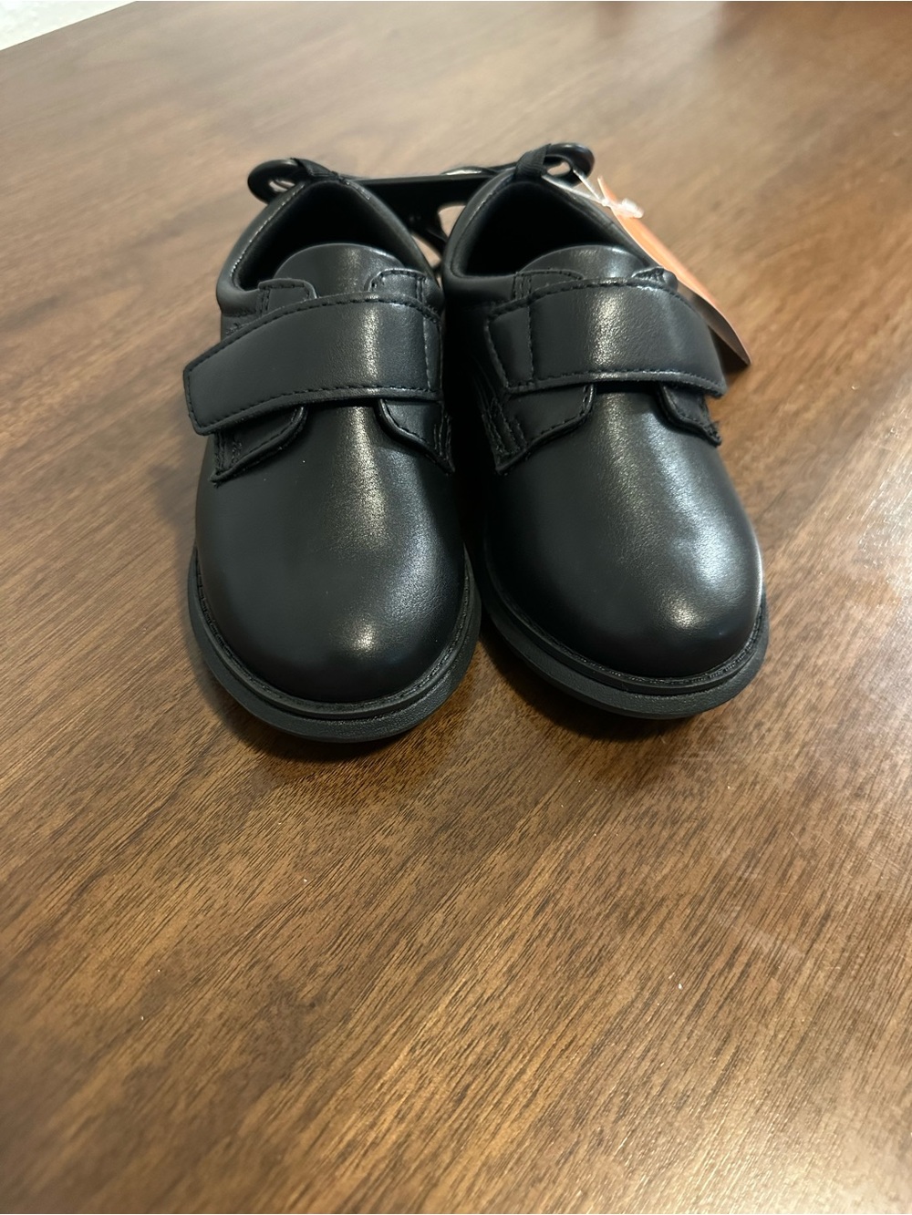 wonder nation Black Kids Dress Shoes with Velcro Strap
